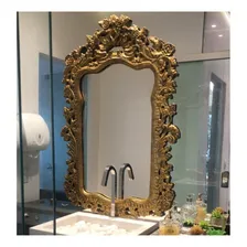 Moldura Espelho Luiz 15 Banheiro 1.30 Decorar Casamento Cor Dourado Envelhecido Foto mini  3