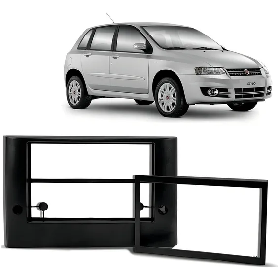 Moldura Fiat Stilo 2 Din Preta + Moldura Intermediaria Foto 1