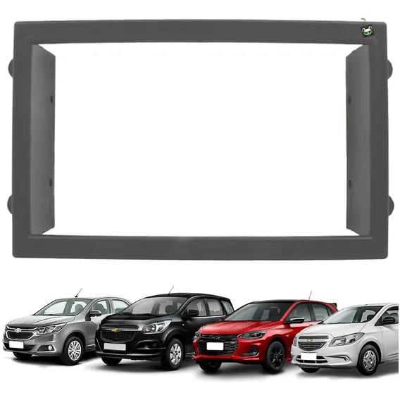 Moldura Grafite 7 Polegadas 2 Din Cobalt Onix Spin Prisma Foto 1