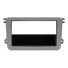 Moldura Painel 1/2 Din Dvd Amarok Jetta Passat Tiguan Prata Foto mini  2