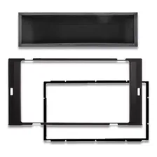 Moldura Painel 1 2 Din Nissan March Versa Sentra 7 Polegadas Cor Preto Foto mini 2