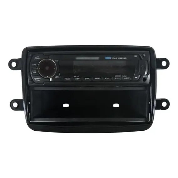 Moldura Painel 1 Din Kwid Oroch Duster Sandero Logan Black Foto 1