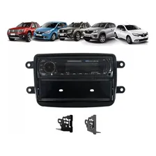 Moldura Painel 1 Din Kwid Oroch Duster Sandero Logan Black Foto mini 3