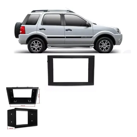 Moldura Painel 1 Din Para Cd Radio Usb Ecosport 2003 A 2012 Foto 1