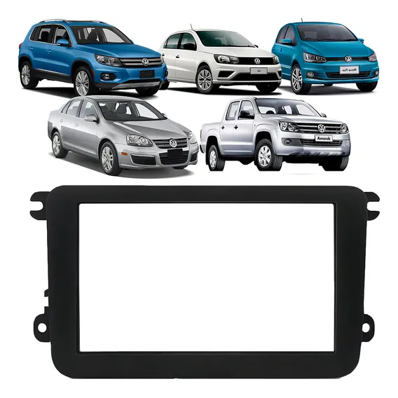 Moldura Painel 1 E 2 Din Gol G7 Amarok Jetta Tiguan Fox Som Foto 1