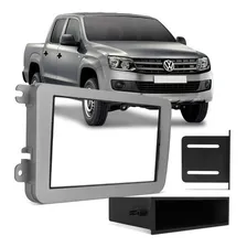 Moldura Painel 1/2 Din Dvd Amarok Jetta Passat Tiguan Prata Foto mini 1