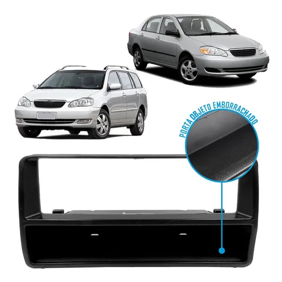 Moldura Painel 1din Toyota Corolla Fielder 2003 A 2008 Preto Foto 1