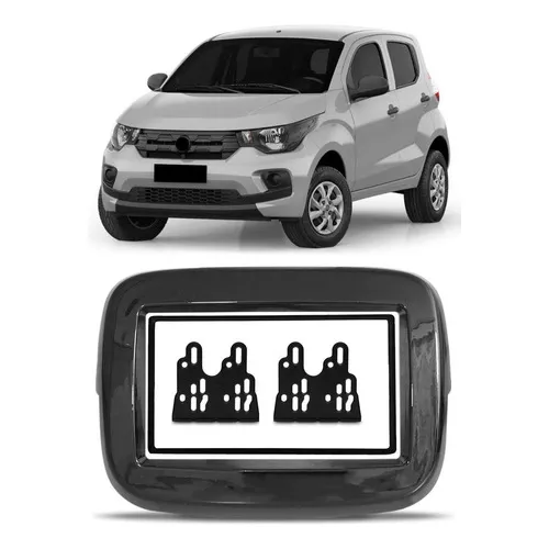 Moldura Painel 2 Din 7 Polegadas Fiat Mobi Black Piano Foto 1