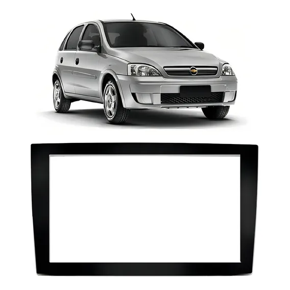 Moldura Painel 2 Din Corsa Meriva 2002 A 2012 Multimidia Dvd Foto 1