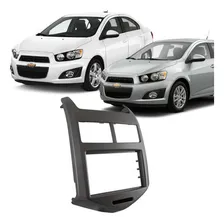 Moldura Painel 2 Din Dvd Grafite Sonic Hatch Sedan 2012/2015 Foto mini 2