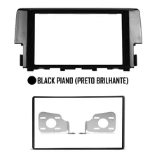 Moldura Painel 2 Din Dvd Honda Civic G10 Black Piano Preto Foto mini 2