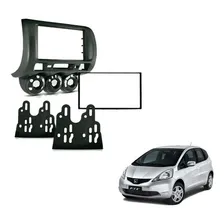 Moldura Painel 2 Din Dvd Honda Fit 2004 À 2008 Grafite Expex Foto mini 1