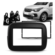 Moldura Painel 2 Din Fiat Mobi 2016 Á 2020 Preto Fosco Foto mini 1