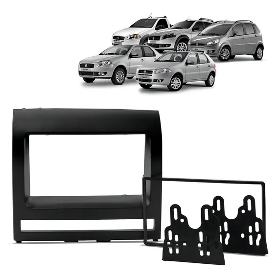 Moldura Painel 2 Din Idea 2009 2010 Dvd Multimidia Preto Foto 1