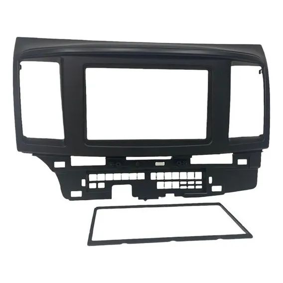Moldura Painel 2 Din Mitsubishi Lancer Preto Fosco Foto 1