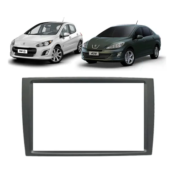 Moldura Painel 2 Din Peugeot 308 408 2012 A 2019 Multimidia Foto 1