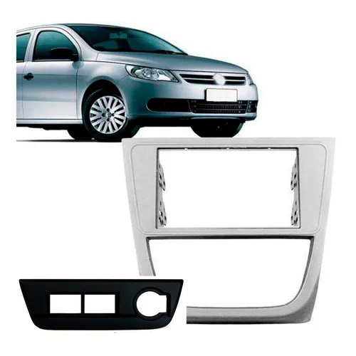 Moldura Painel 2 Din Saveiro Cross Tropper G5 Prata Foto 1