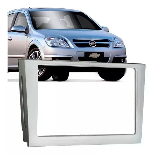 Moldura Painel 2 Din Vectra Dvd Multimidia Prata 2006 Foto 1