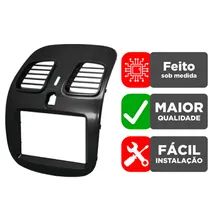 Moldura Painel 2din 2 Din Fiat Grand Gran Siena Black Piano Foto mini 4