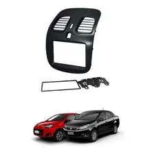 Moldura Painel 2din 2 Din Fiat Grand Gran Siena Black Piano Foto  mini 1