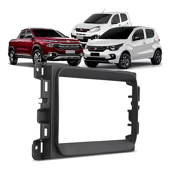 Moldura Painel 2din 2 Din Fiat Toro Preto Fosco Foto 1