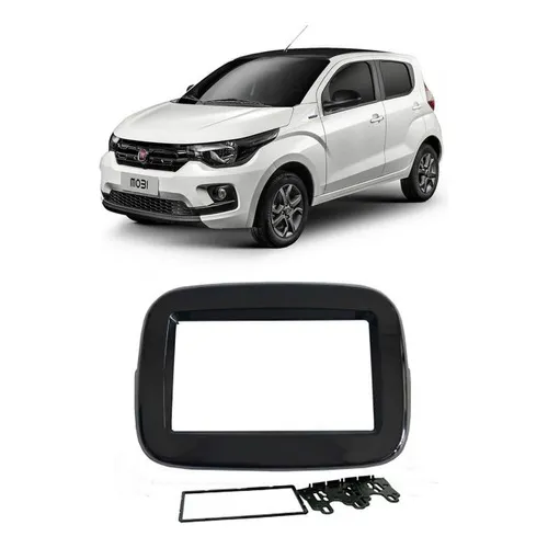 Moldura Painel 2din Multimidia Mp5 Fiat Mobi Basico B Piano Foto 1