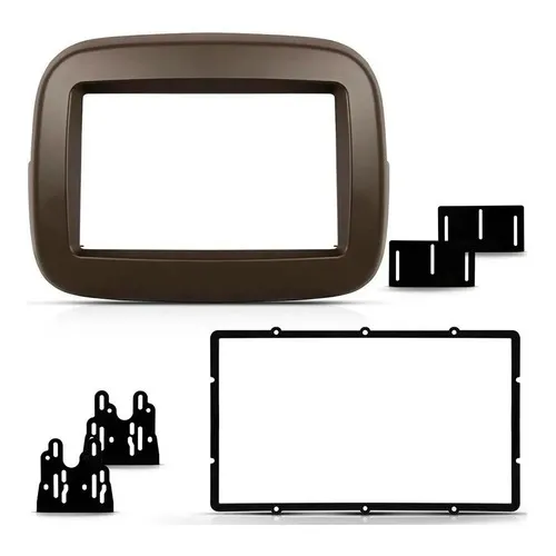 Moldura Painel 2din Multimidia Mp5 Fiat Mobi Marron Fiamon Foto 1