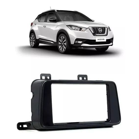 Moldura Painel 2din Nissan Kicks 2017 A 2021 Black Piano Foto 1