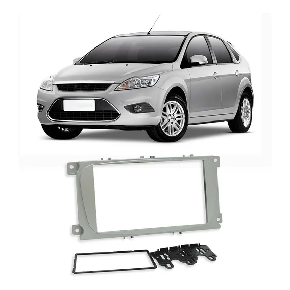 Moldura Painel Automotivo Ford Focus 2009 A 2013 Prata Foto 1