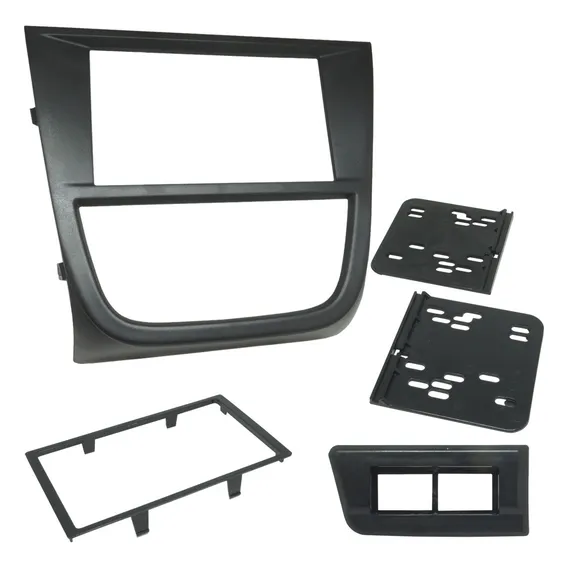 Moldura Painel Central 2 Din Dvd Gol Saveiro Voyage G5 2009 à 2012 Preto Foto 1