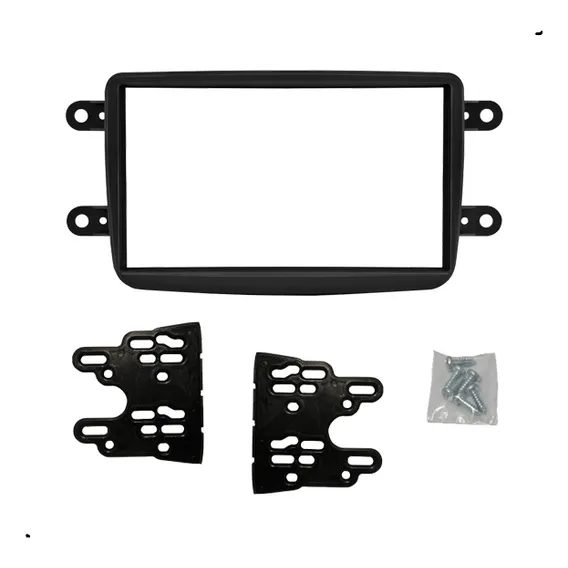 Moldura Painel Central 2 Din Mp5 Dvd Duster e Oroch 2011 Ã 2017 Preto Foto 1