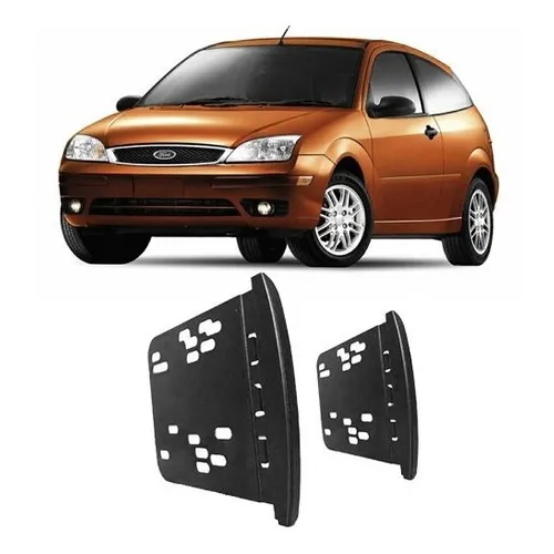Moldura Painel Central 2 Din Mp5 Dvd Ford Focus 2001 Ã 2008 Preto Foto 1