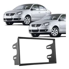 Moldura Painel Central 2 Din Mp5 Dvd Polo Hatch Sedan 2003 Ã 2013 Preto Foto mini 1