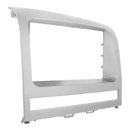 Moldura Painel Central 2 Din Mp5 MultimÃdia Dvd Fiat Idea 2006 Ã 2011 Prata Foto 1