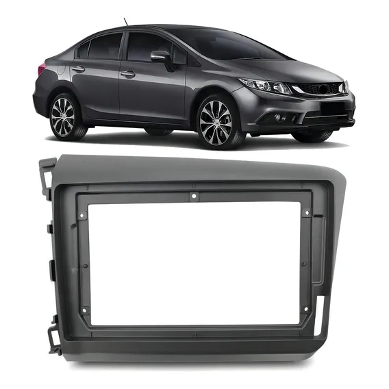 Moldura Painel Dvd 2 Din 9 Honda Civic 2012-2016 Foto 1