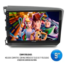 Moldura Painel Dvd 2 Din 9 Honda Civic 2012-2016 Foto mini 4