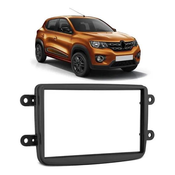 Moldura Painel Dvd 2 Din Duster Sandero Logan Grafite Foto 1
