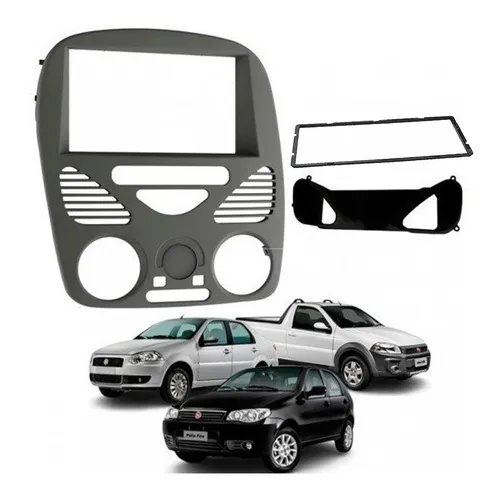 Moldura Painel Dvd 2 Din Fiat Palio Fire G2 S/ar Siena Cinza Foto 1
