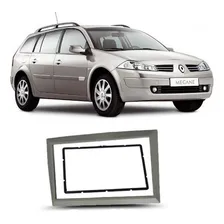 Moldura Painel Dvd 2 Din Mp5 Renault Megane Chinês Prata Foto mini 1