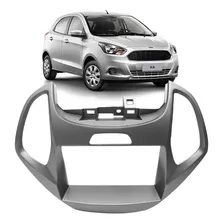 Moldura Painel Dvd 2din Ka 2015 2016 Hatch Sedan Cinza Foto mini 1