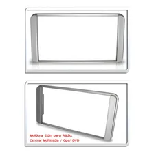Moldura Painel Dvd 2din Toyota Corolla Hilux Prado Cinza Foto mini 2
