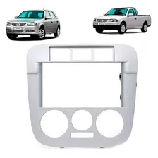 Moldura Painel Dvd 2din Vw Gol G4 Parati Saveiro - Prata Foto mini 1
