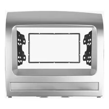 Moldura Painel P/ 2 Din Multimidia Dvd Mp5 Palio Strada Idea Cor Prata Foto mini 1