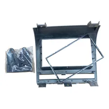 Moldura Painel P/ 2 Din Multimidia Dvd Mp5 Palio Strada Idea Cor Prata Foto mini 4