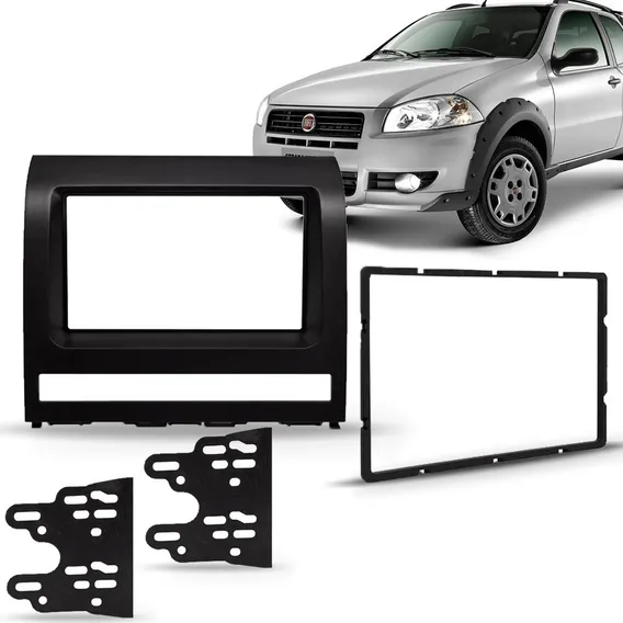 Moldura Painel Palio 2 Din Siena Dvd Strada Idea Wekend Fiat Foto 1