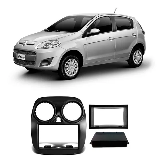 Moldura Painel Rádio Fiat Palio 2012 A 2018 1din 2din Foto 1