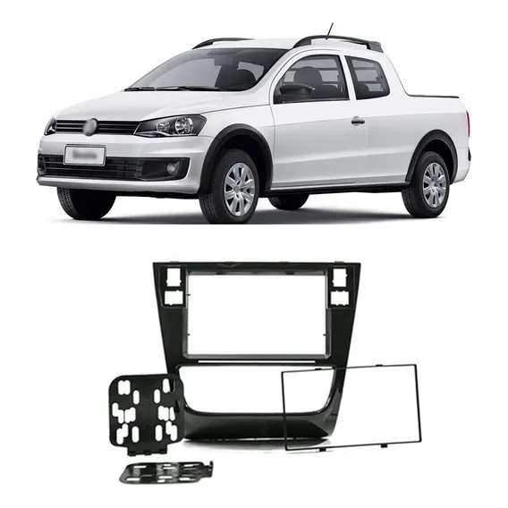 Moldura Painel Vw Saveiro G6 2013 A 2016 2din Rádio Dvd Cd Foto 1
