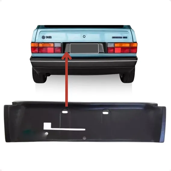 Moldura Placa Traseira Gol 87 89 92 94 Preto Gol Cl Gl Foto 1