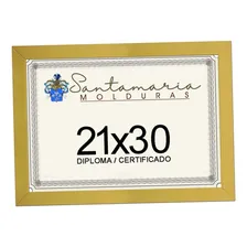 Moldura Porta Diploma Certificado A4 21x30 Amarelo Liso Foto  mini 1