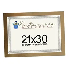 Moldura Porta Diploma Certificado A4 21x30 Dourado Foto  mini 1